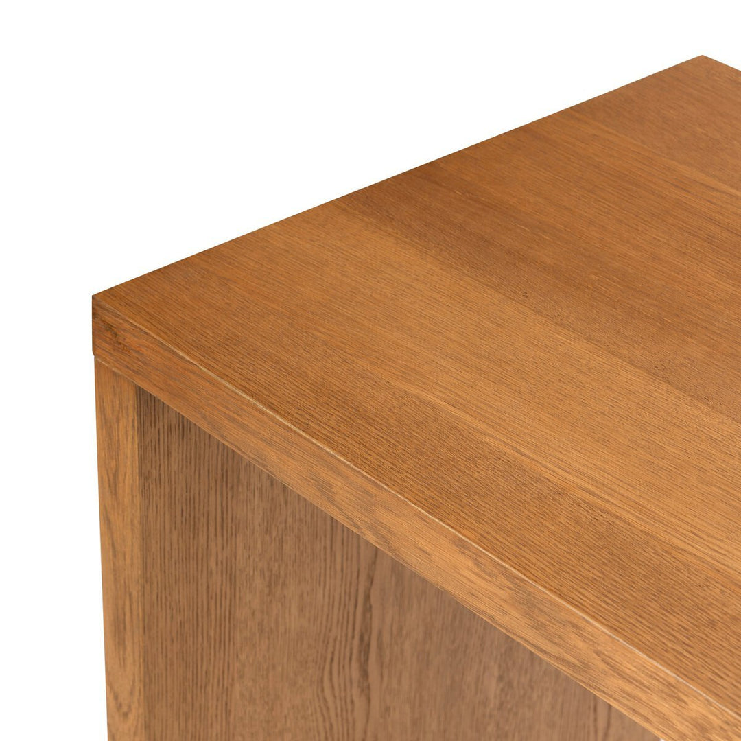 Posada Desk in Amber Oak Veneer third detail view - Whats New Furniture Portland OR