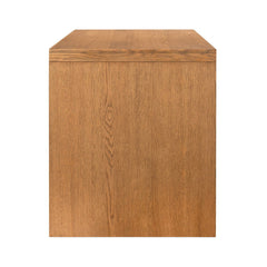 Posada Desk in Amber Oak Veneer side studio view - Whats New Furniture Portland OR