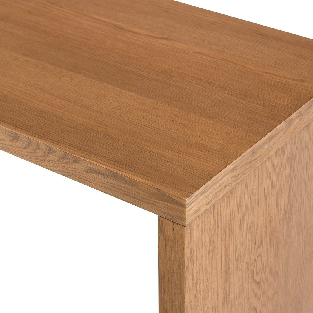 Posada Desk in Amber Oak Veneer detail view - Whats New Furniture Portland OR