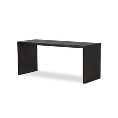 Posada Desk in Worn Black Oak Veneer three-quarter studio view - Whats New Furniture Portland OR