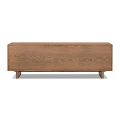 Posada Media Console in Amber Oak Veneer second detail view - Whats New Furniture Portland OR