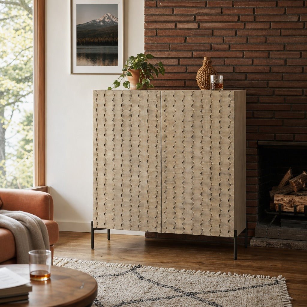 Raffael Bar Cabinet styled in Portland 1960s Garden Home ranch dining room - Whats New Furniture