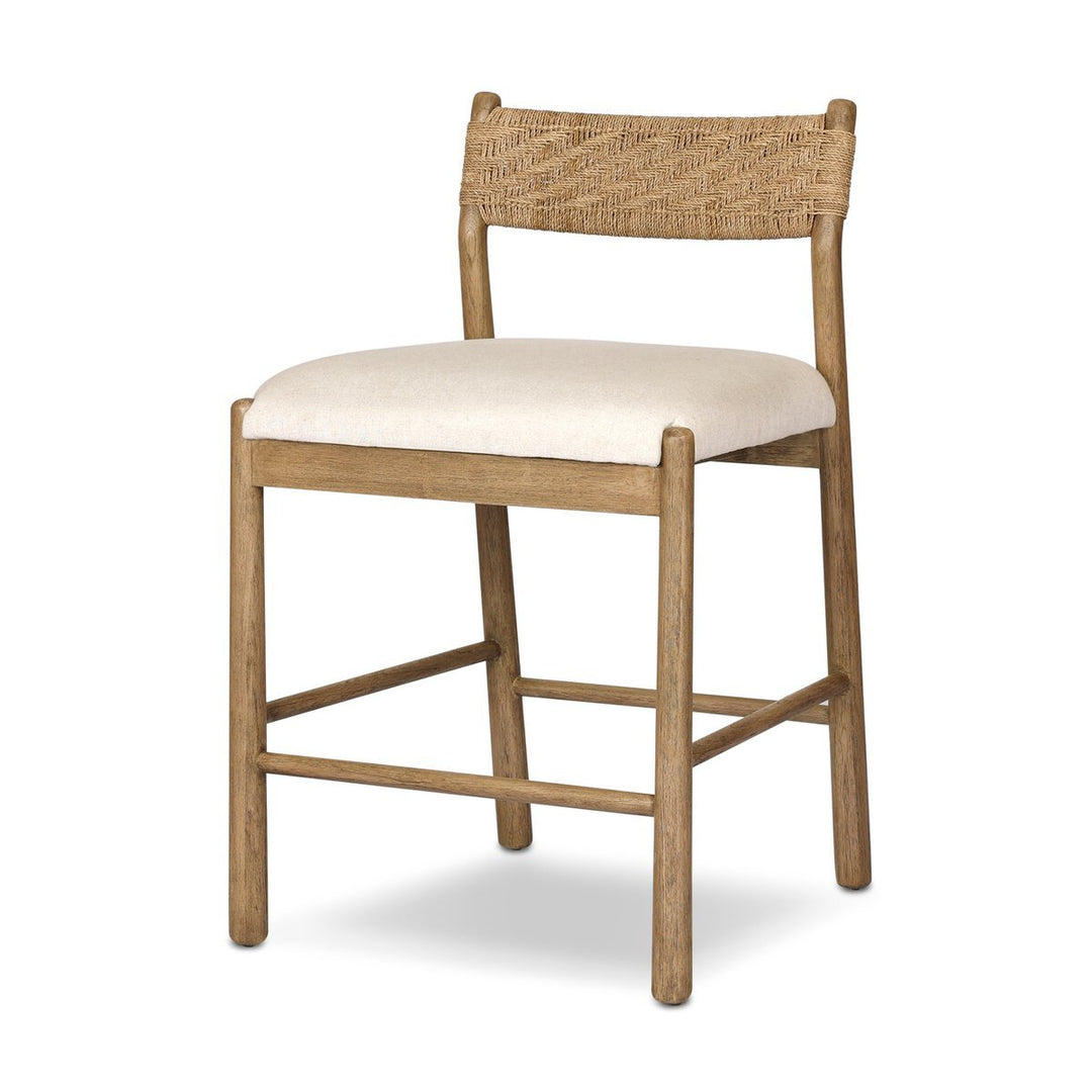 Raynor Bar Counter Stool in Lynchart Sand three-quarter view - Whats New Furniture Portland OR