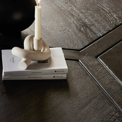 Renan Coffee Table in Dark Espresso Reclaimed French Oak wood character detail view - Whats New Furniture Portland OR