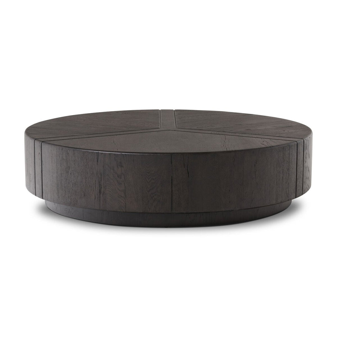 Renan Coffee Table in Dark Espresso Reclaimed French Oak front studio view - Whats New Furniture Portland OR