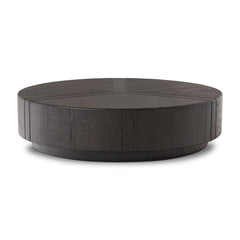 Renan Coffee Table in Dark Espresso Reclaimed French Oak front studio view - Whats New Furniture Portland OR