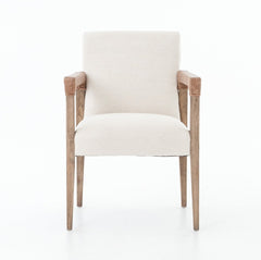 Reuben Dining Chair in Harbor Natural alternate front view - dining arm chair by Four Hands - Whats New Furniture Portland OR