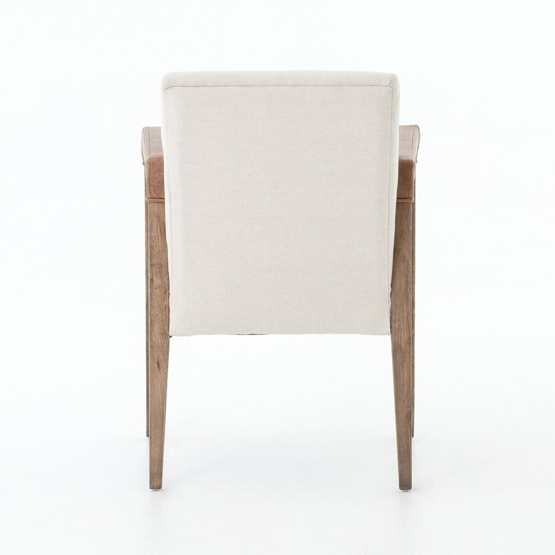 Reuben Dining Chair in Harbor Natural back view - dining arm chair by Four Hands - Whats New Furniture Portland OR