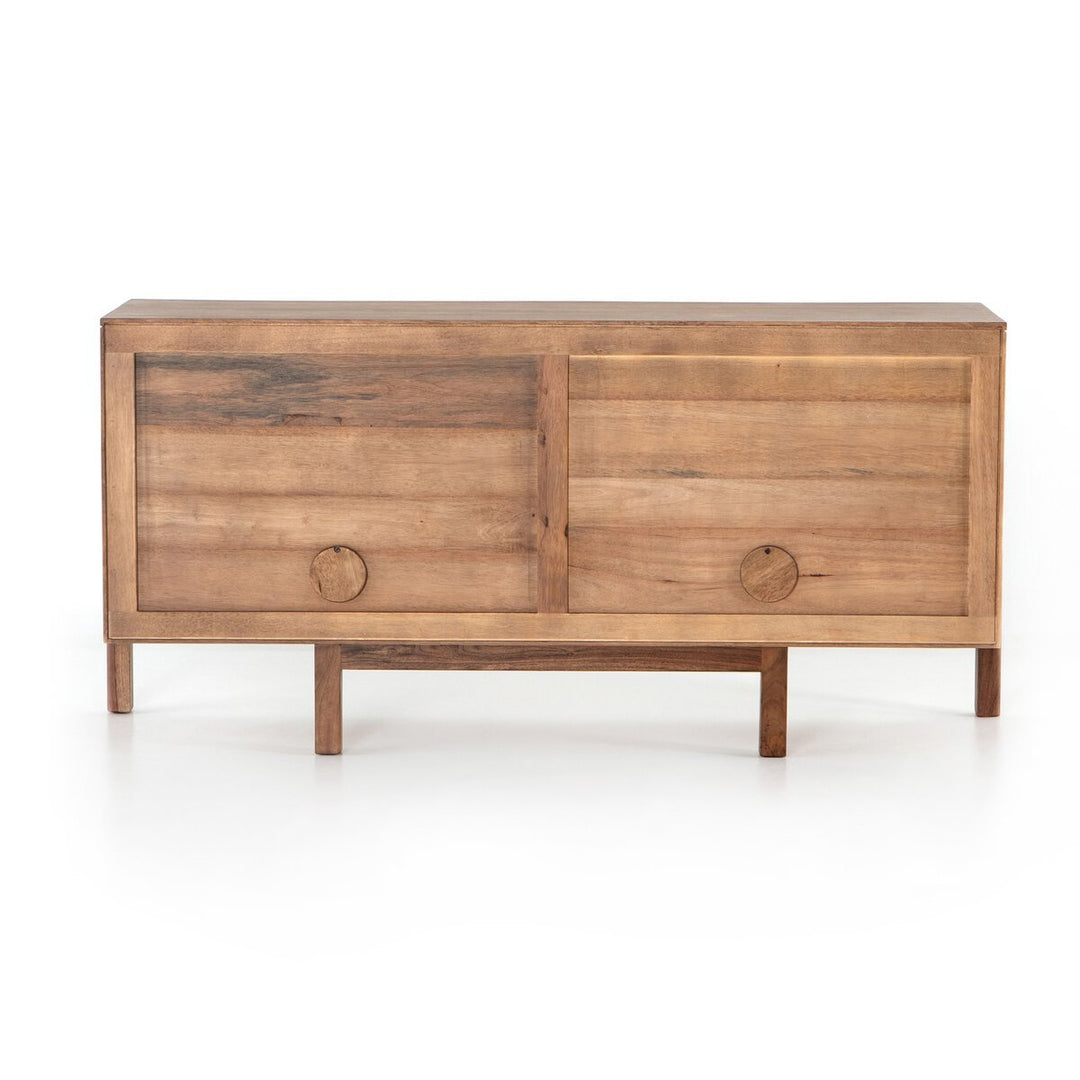 Reza Sideboard in Smoked Honey detail view - Whats New Furniture Portland OR