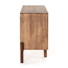Reza Sideboard in Smoked Honey side studio view - Whats New Furniture Portland OR