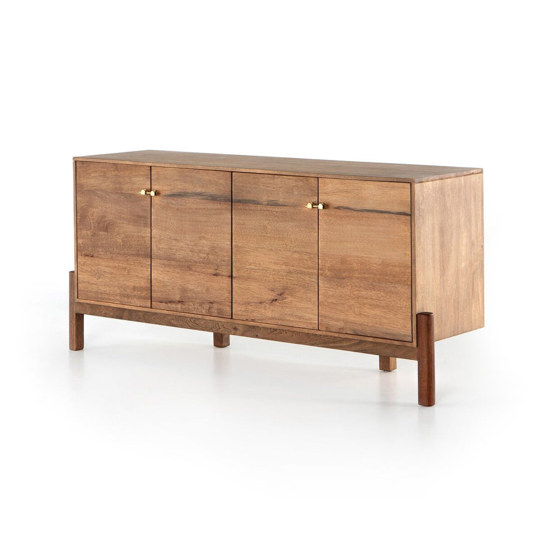 Reza Sideboard in Smoked Honey three-quarter studio view - Whats New Furniture Portland OR
