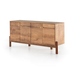 Reza Sideboard in Smoked Honey three-quarter studio view - Whats New Furniture Portland OR