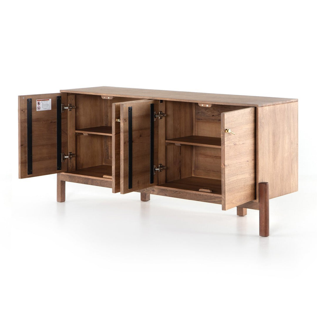 Reza Sideboard in Smoked Honey detail view - Whats New Furniture Portland OR