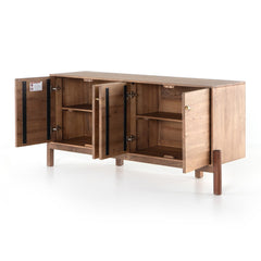 Reza Sideboard in Smoked Honey detail view - Whats New Furniture Portland OR