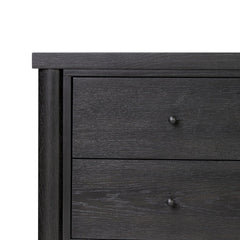 Roark Media Console in Ebony Oak Veneer detail view - Whats New Furniture Portland OR