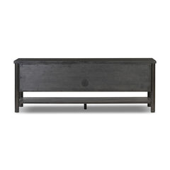Roark Media Console in Ebony Oak Veneer detail view - Whats New Furniture Portland OR