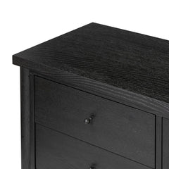 Roark Media Console in Ebony Oak Veneer detail view - Whats New Furniture Portland OR