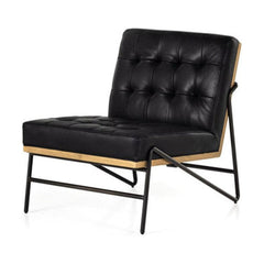 Romy Chair in Harness Black - leather accent chair by Four Hands - Whats New Furniture Portland OR