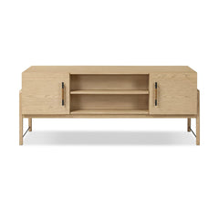 Rosedale Executive Desk in Yucca Oak Veneer detail view - Whats New Furniture Portland OR