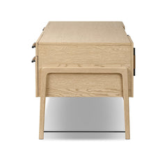 Rosedale Executive Desk in Yucca Oak Veneer side view - Whats New Furniture Portland OR