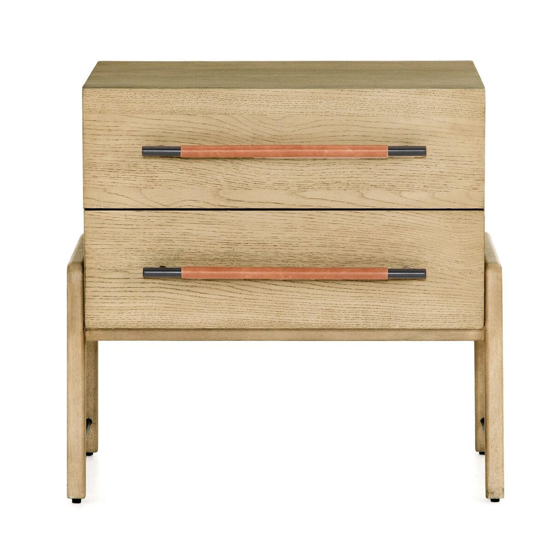 Rosedale Nightstand in Yucca Oak Veneer front studio view - Whats New Furniture Portland OR