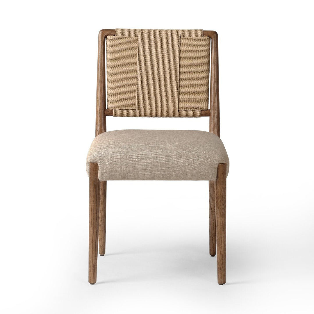 Rothler Dining Chair in Alcala Wheat front studio view - Whats New Furniture Portland OR