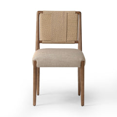 Rothler Dining Chair in Alcala Wheat front studio view - Whats New Furniture Portland OR
