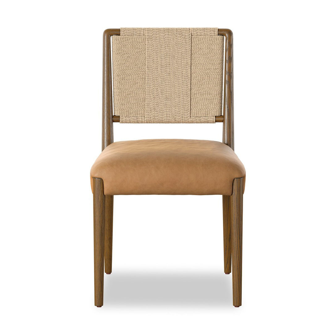 Rothler Dining Chair in Maestro Camel front studio view - Whats New Furniture Portland OR