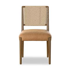 Rothler Dining Chair in Maestro Camel front studio view - Whats New Furniture Portland OR