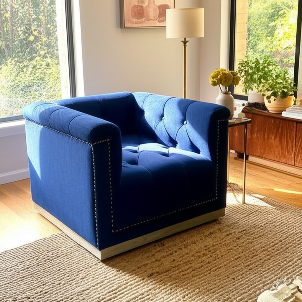 Royal Blue Armchair - view 5