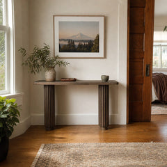 Rutherford Console Table styled in Portland Montavilla cottage entryway - Whats New Furniture