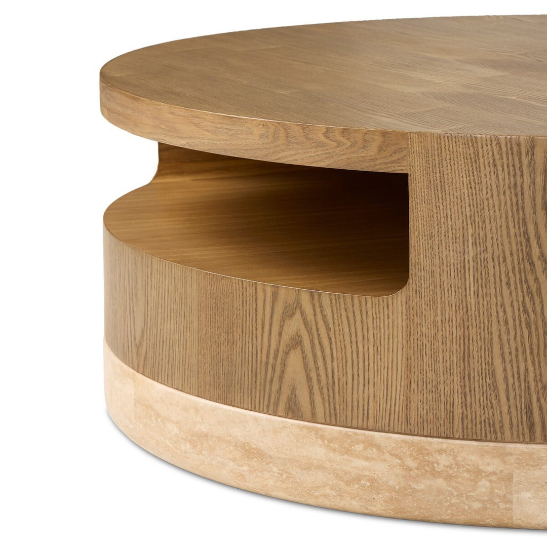 Sager Coffee Table in Amber Ash Veneer third detail view - Whats New Furniture Portland OR