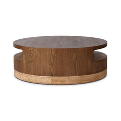 Sager Coffee Table in Amber Ash Veneer side studio view - Whats New Furniture Portland OR