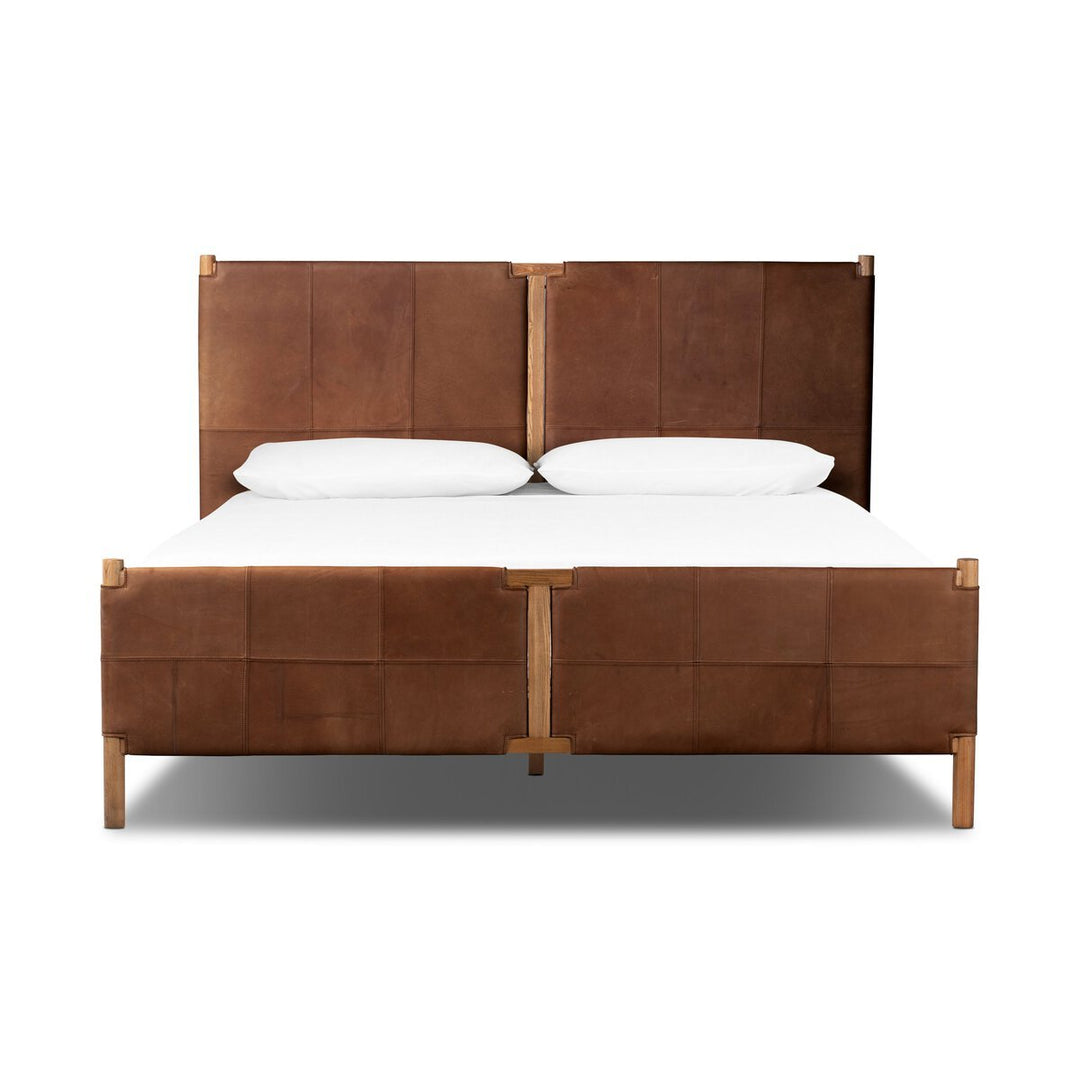 Salado Bed in Heirloom Sienna front studio view - Whats New Furniture Portland OR