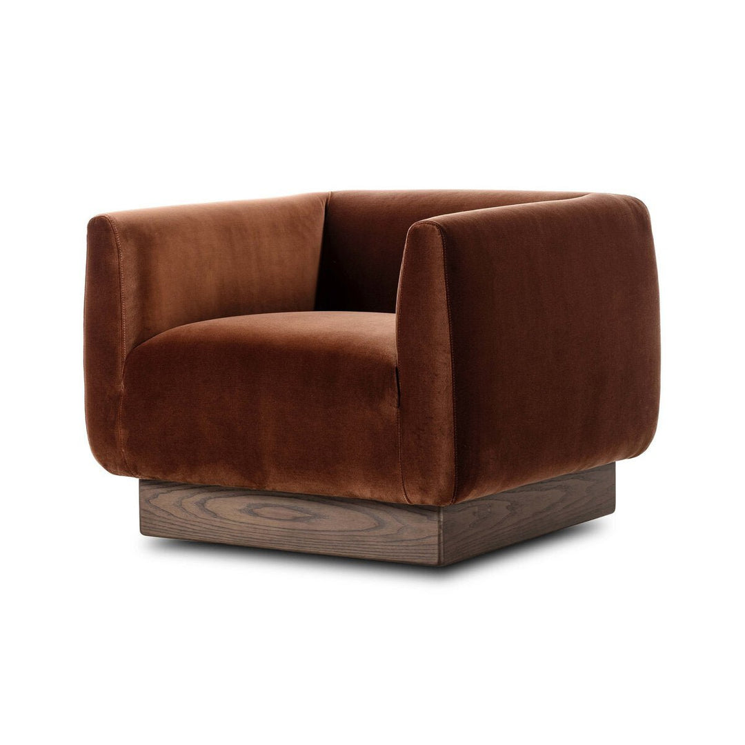 Samir Swivel Chair in Surrey Auburn detail view - Whats New Furniture Portland OR