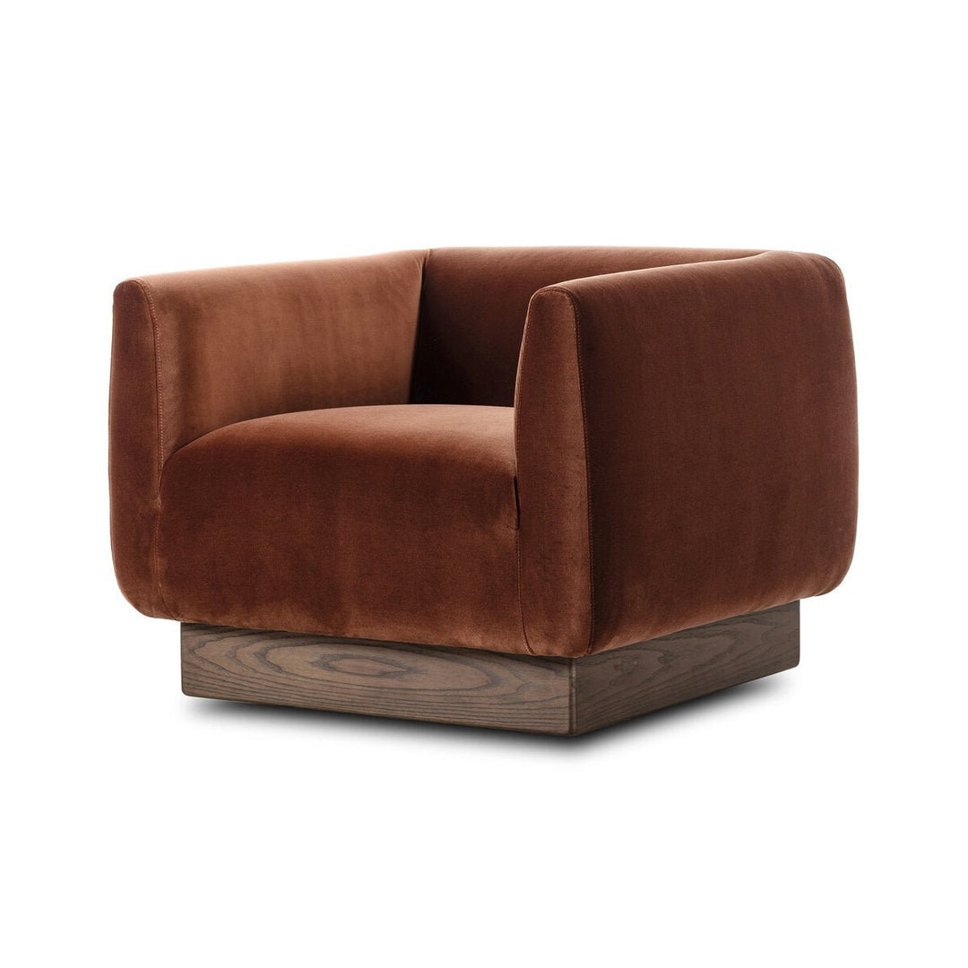 Samir Swivel Chair in Surrey Auburn side view - Whats New Furniture Portland OR