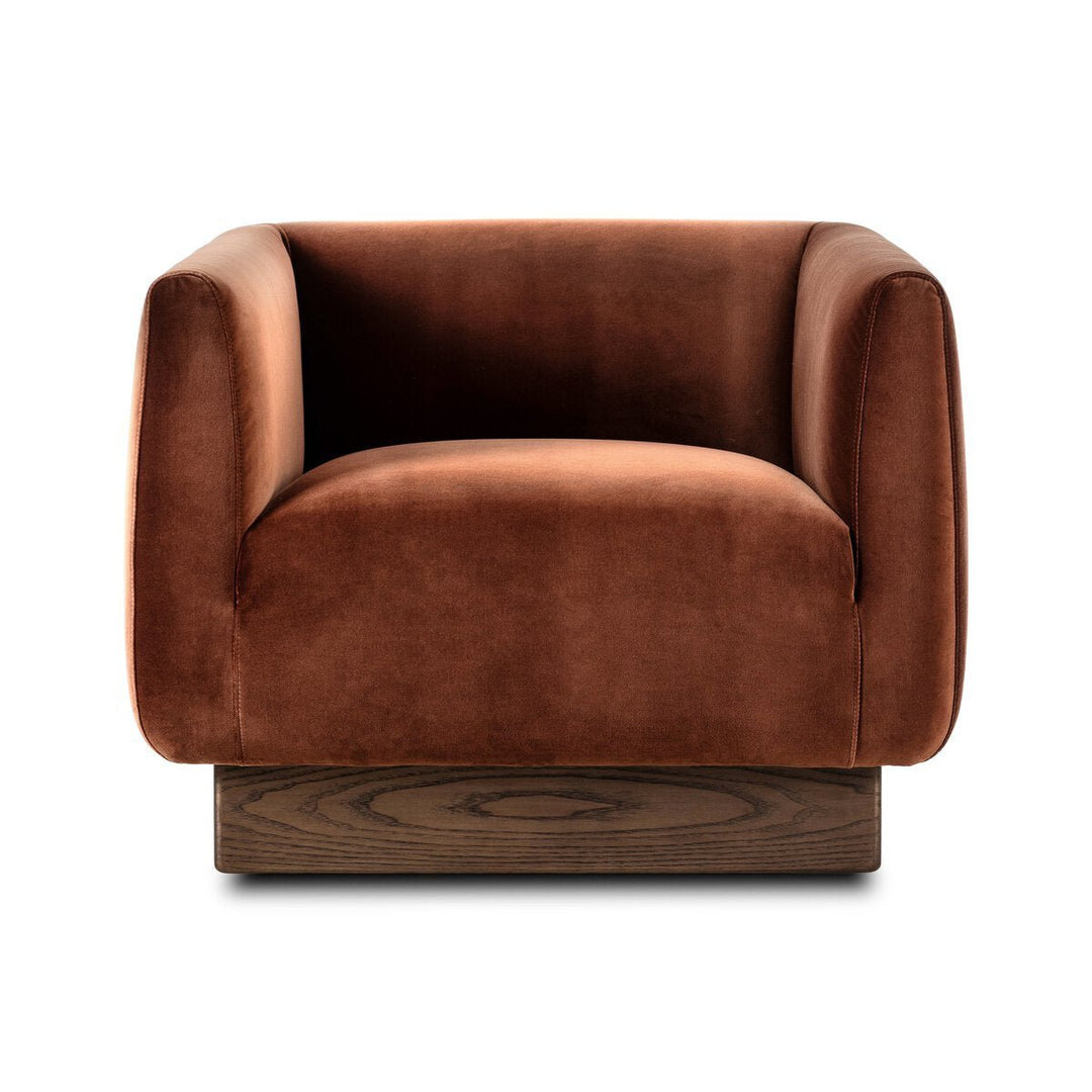 Samir Swivel Chair in Surrey Auburn three-quarter view - Whats New Furniture Portland OR