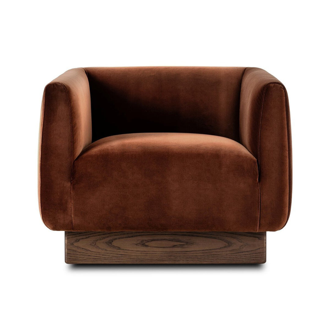 Samir Swivel Chair in Surrey Auburn front studio view - Whats New Furniture Portland OR