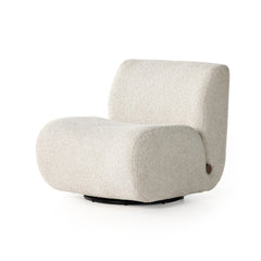 Siedell Swivel Chair in Sheldon Ivory three-quarter view - Whats New Furniture Portland OR