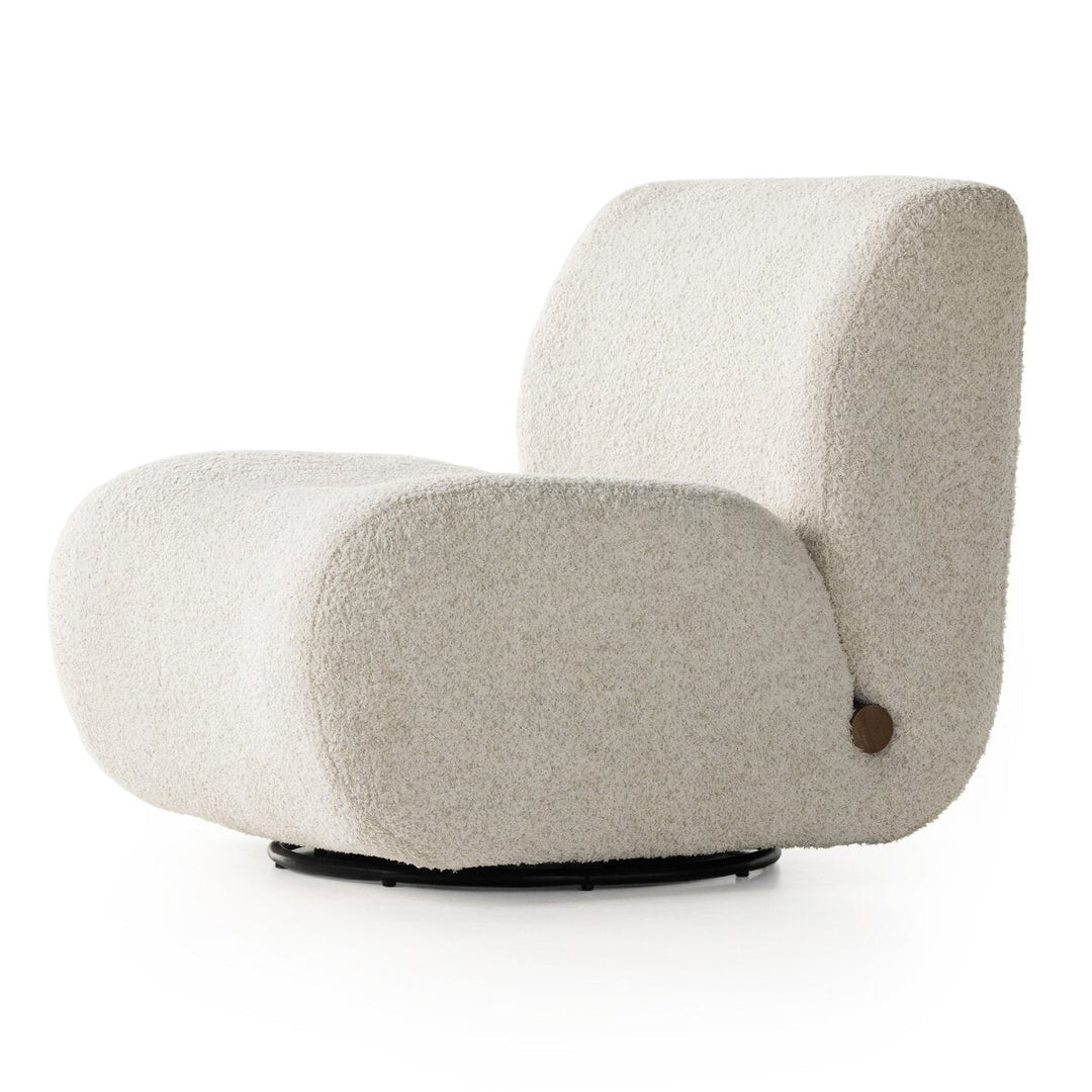 Siedell Swivel Chair in Sheldon Ivory detail view - Whats New Furniture Portland OR