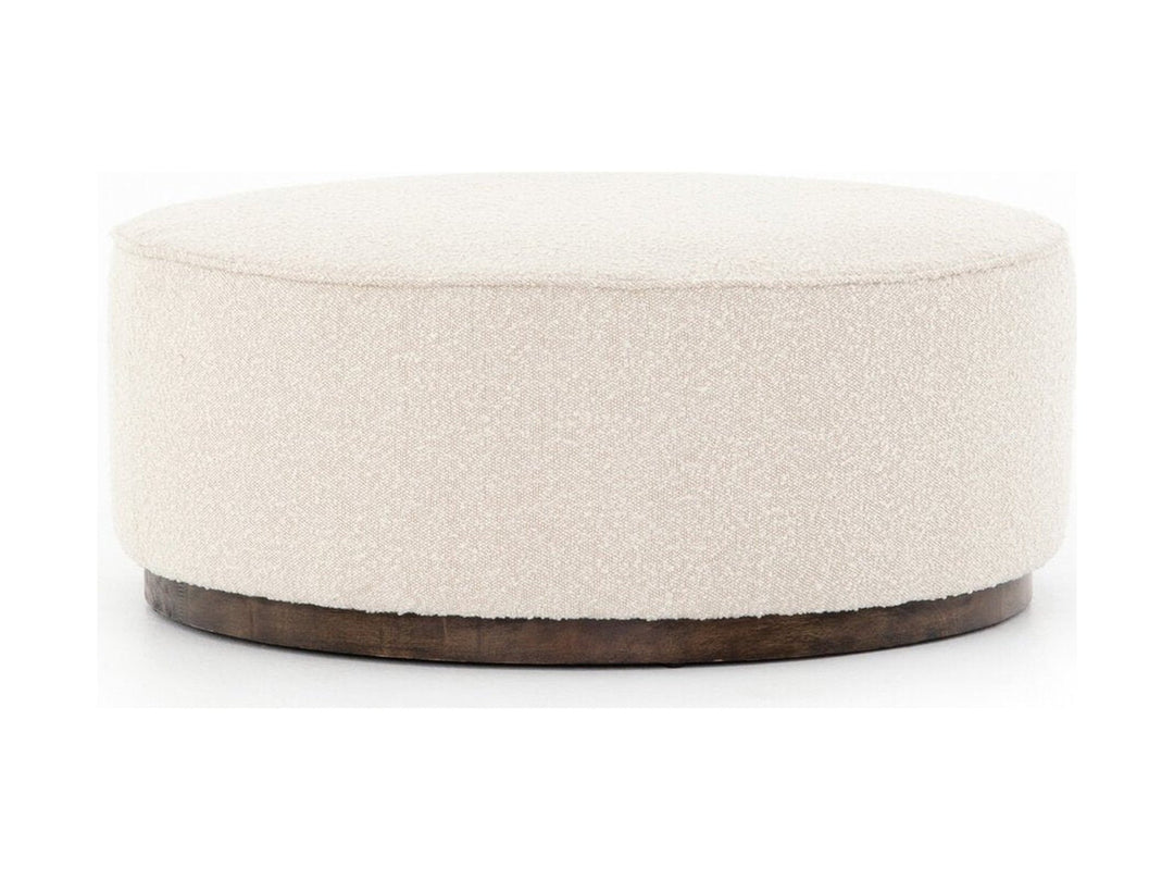 Sinclair Large Round Ottoman in Cream Boucle - round ottoman by Four Hands - Whats New Furniture Portland OR