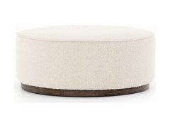 Sinclair Large Round Ottoman in Cream Boucle - round ottoman by Four Hands - Whats New Furniture Portland OR