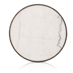 Skye End Table in White Marble detail view - Whats New Furniture Portland OR