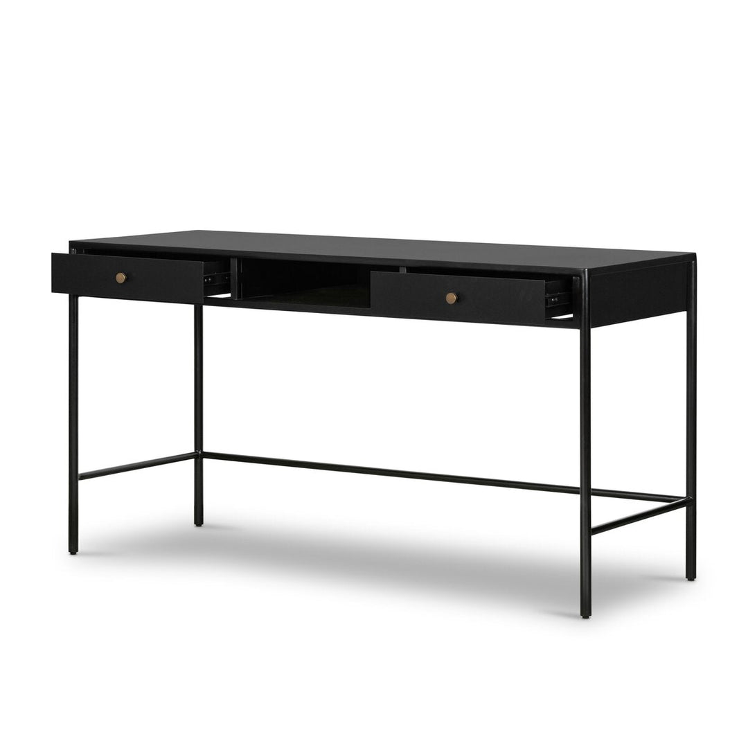 Soto Desk in Black lifestyle view in a home office - Whats New Furniture Portland OR
