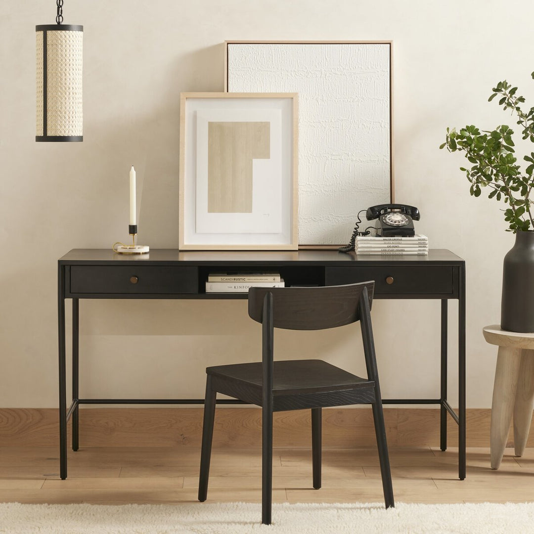Soto Desk in Black back view - Whats New Furniture Portland OR