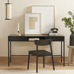 Soto Desk in Black back view - Whats New Furniture Portland OR