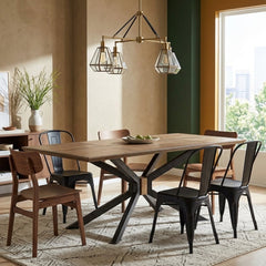 Spider Dining Table in Brass Clad dining room setting - dining table by Four Hands - Whats New Furniture Portland OR