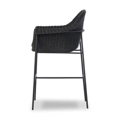 Suerte Outdoor Bar + Counter Stool in Arashi Ink side view - Whats New Furniture Portland OR