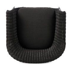 Suerte Outdoor Bar + Counter Stool in Arashi Ink detail view - Whats New Furniture Portland OR