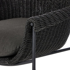 Suerte Outdoor Bar + Counter Stool in Arashi Ink detail view - Whats New Furniture Portland OR